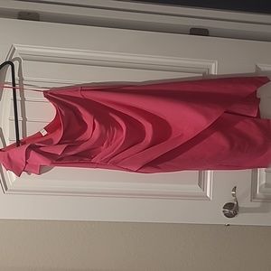 One shoulder pink dress